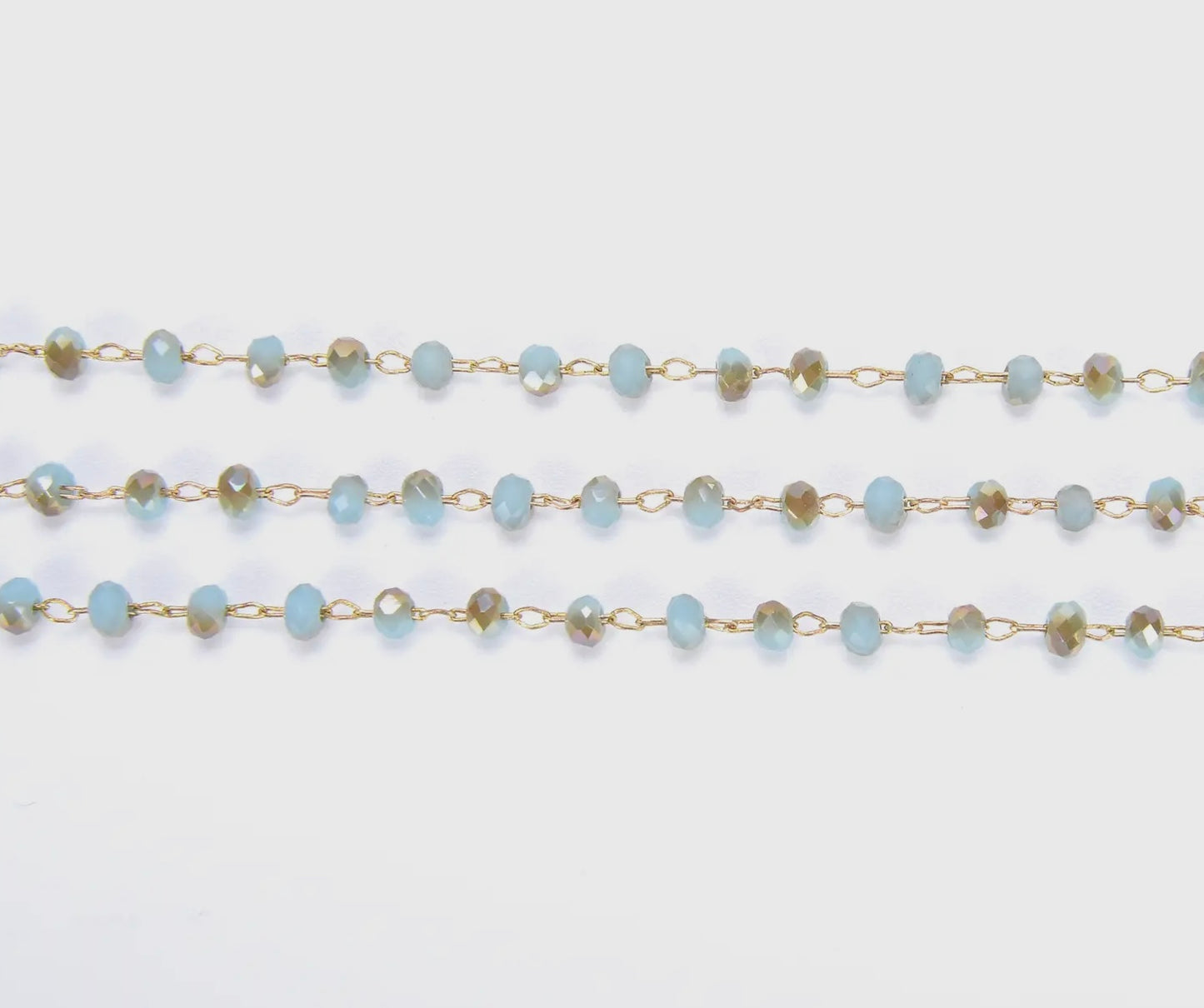 Champagne Faceted Crystal Beaded Chain - 159GF