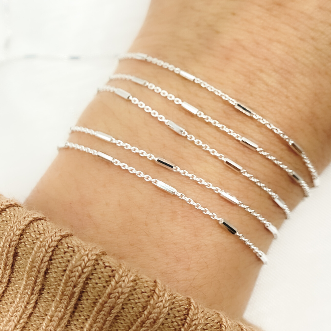925 Sterling Silver Tube Chain - Z9SS