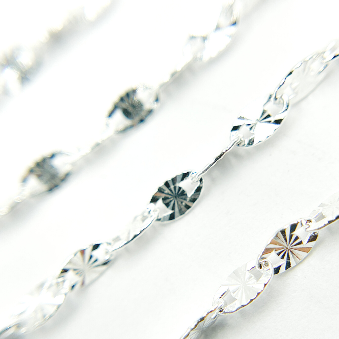 Sterling Silver Textured Oval Chain - Z55SS