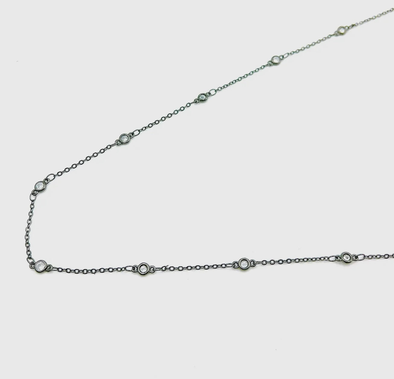 Diamond Round Cz Bezel Chain - CH002