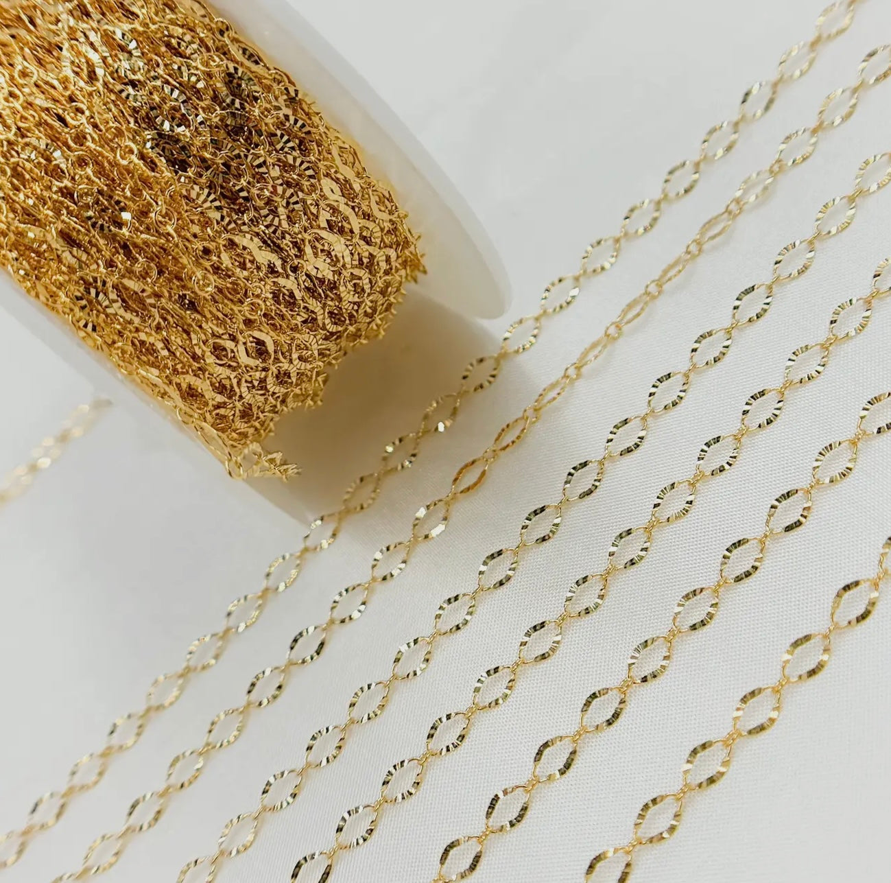 14K Gold-Filled Diamond Cut Oval Link Chain - 1370SBGF