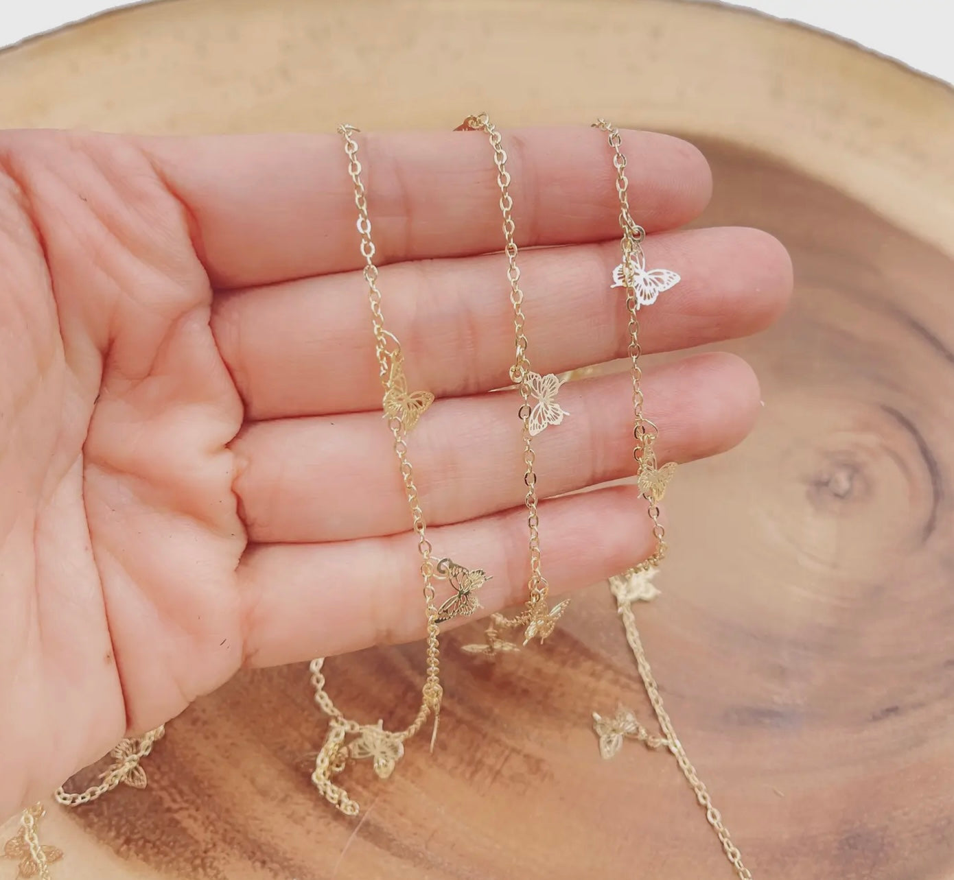 Gold Filled Butterfly Charm Link & Chain - CH271