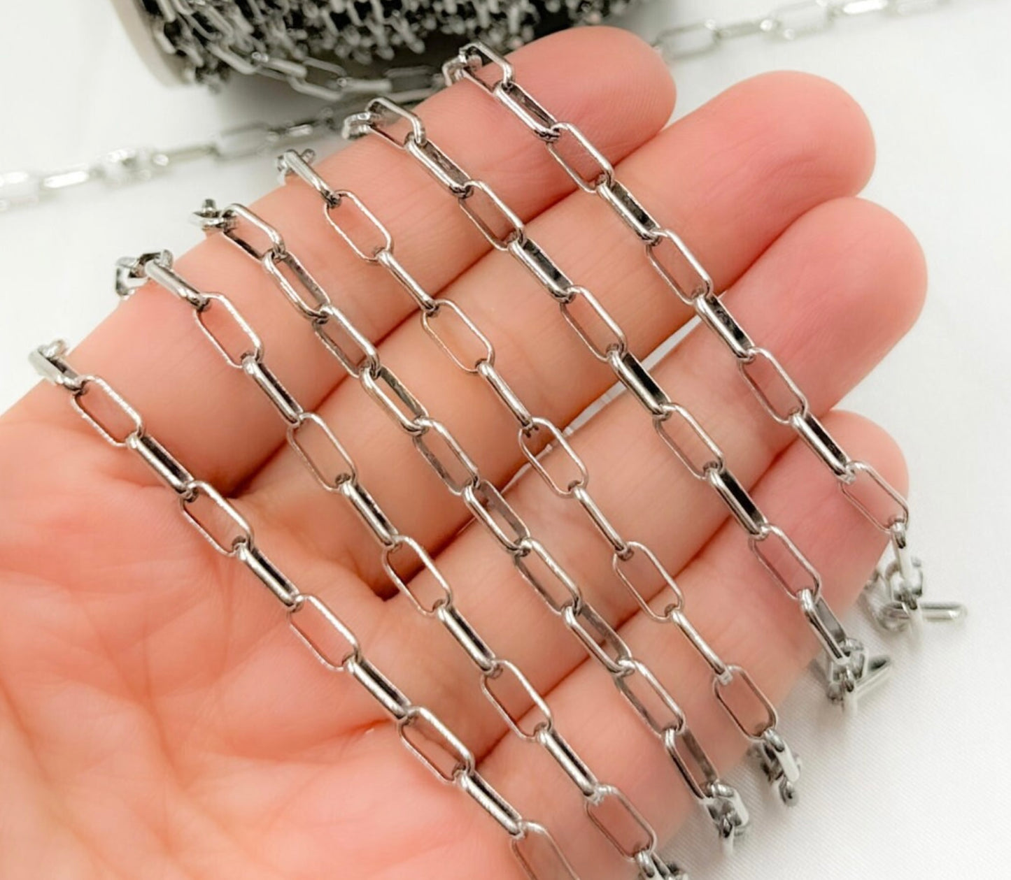 Heavy Rectangle Link Chain - Sterling Silver - 142SS