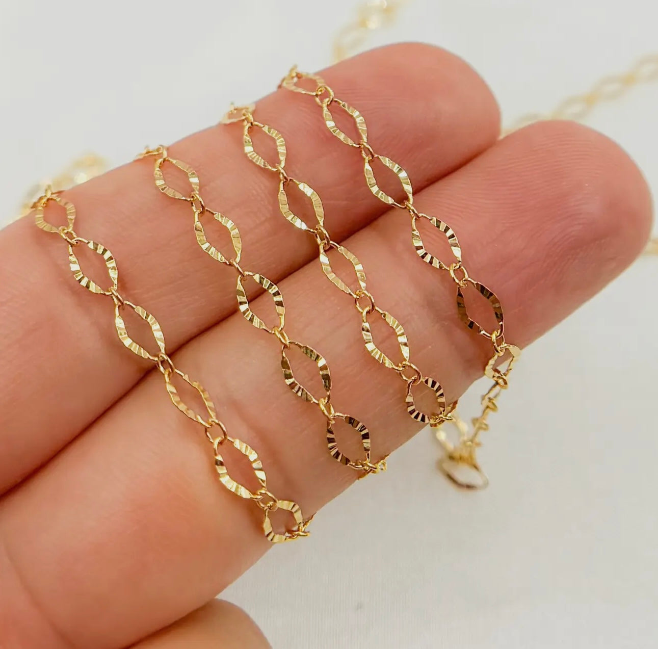 14K Gold-Filled Diamond Cut Oval Link Chain - 1370SBGF