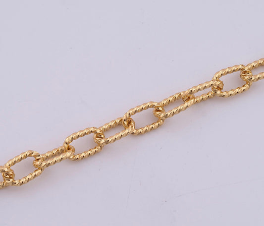 Paperclip Twist Chain - Gold Filled - 135GF