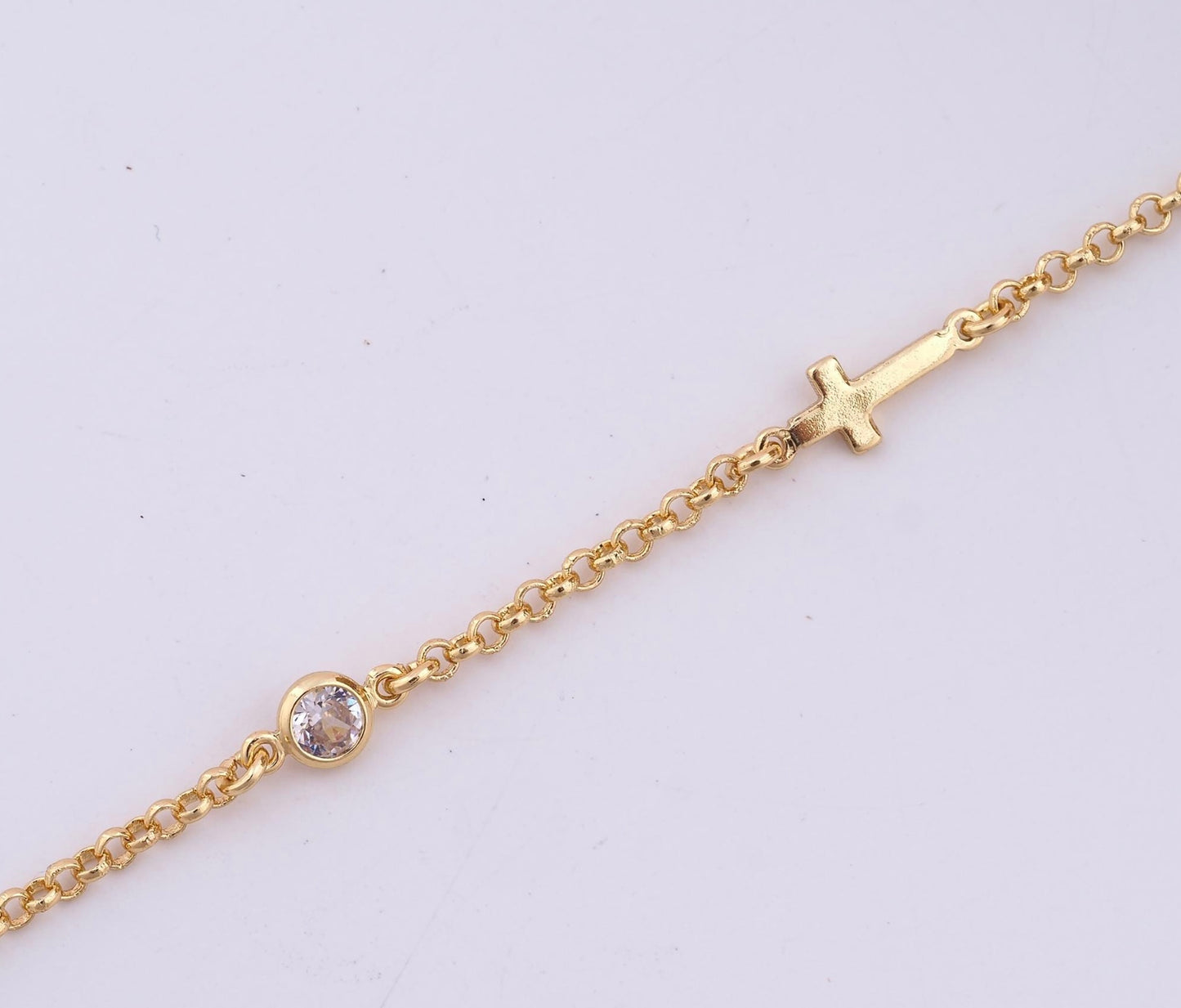 Paperclip Cross Chain - Gold Filled - 134GF