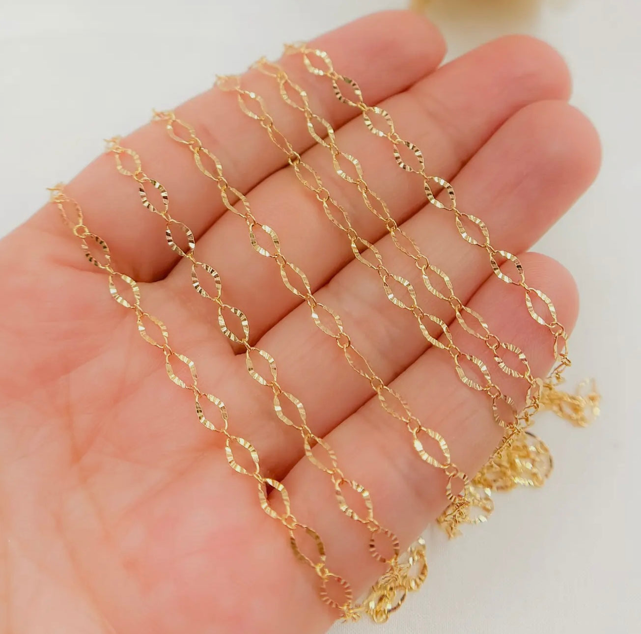 14K Gold-Filled Diamond Cut Oval Link Chain - 1370SBGF
