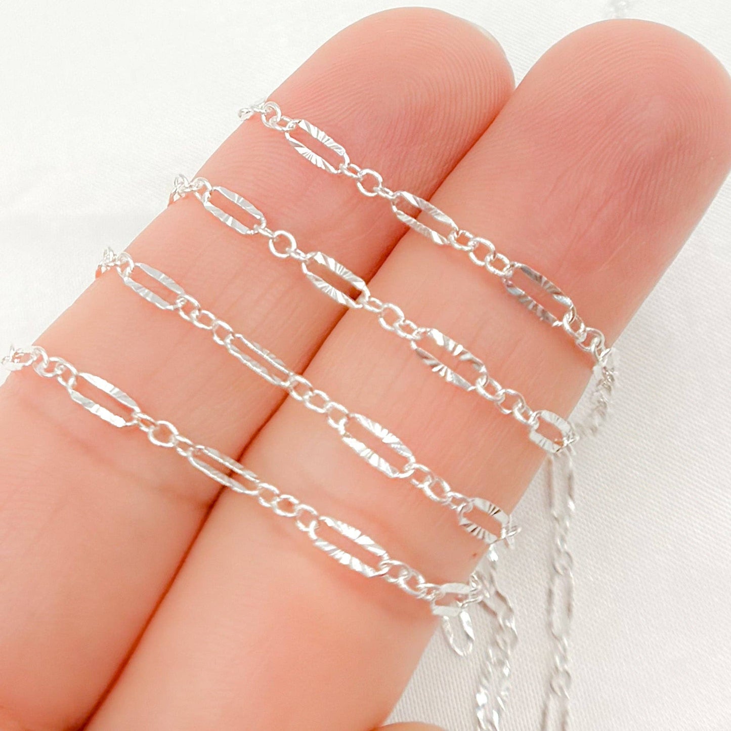Sterling Silver Diamond Cut Marina Link Chain - 163SBSS