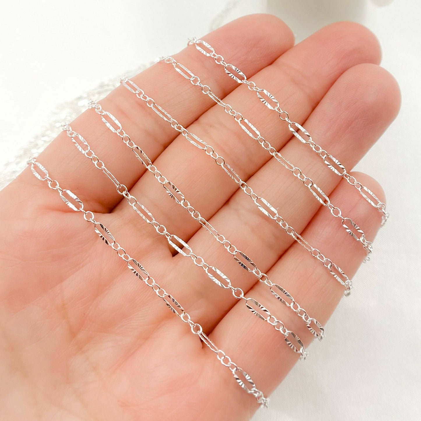 Sterling Silver Diamond Cut Marina Link Chain - 163SBSS