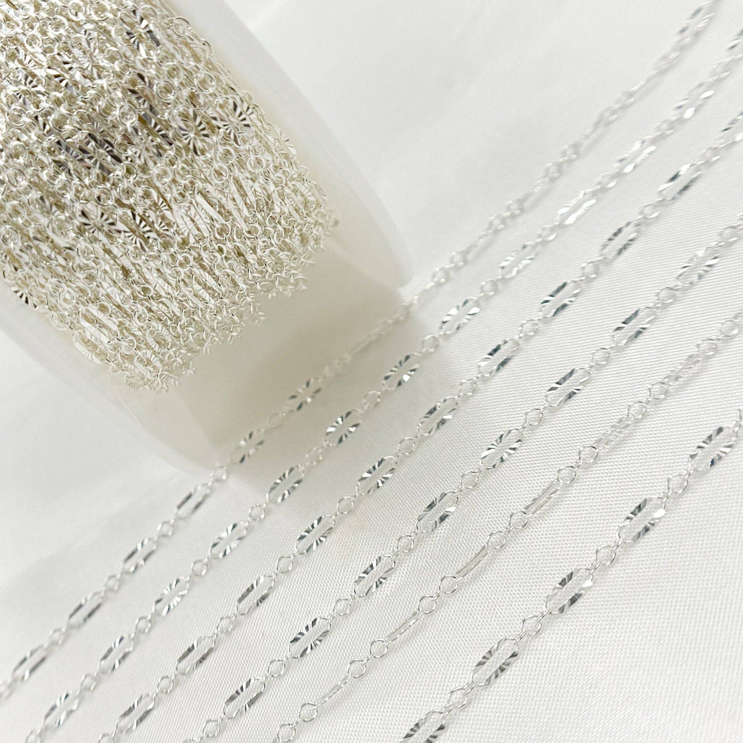 Sterling Silver Diamond Cut Marina Link Chain - 163SBSS