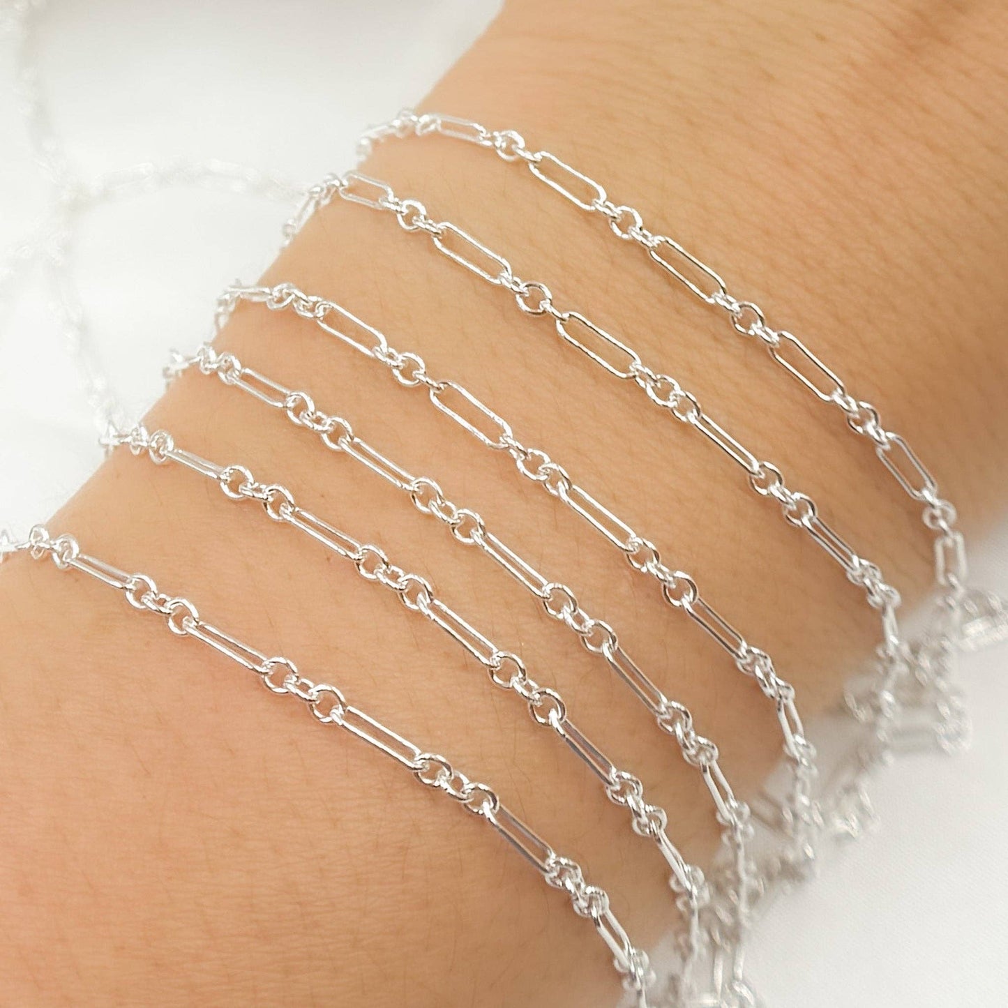 Sterling Silver Long & Short Link Chain - 193SS