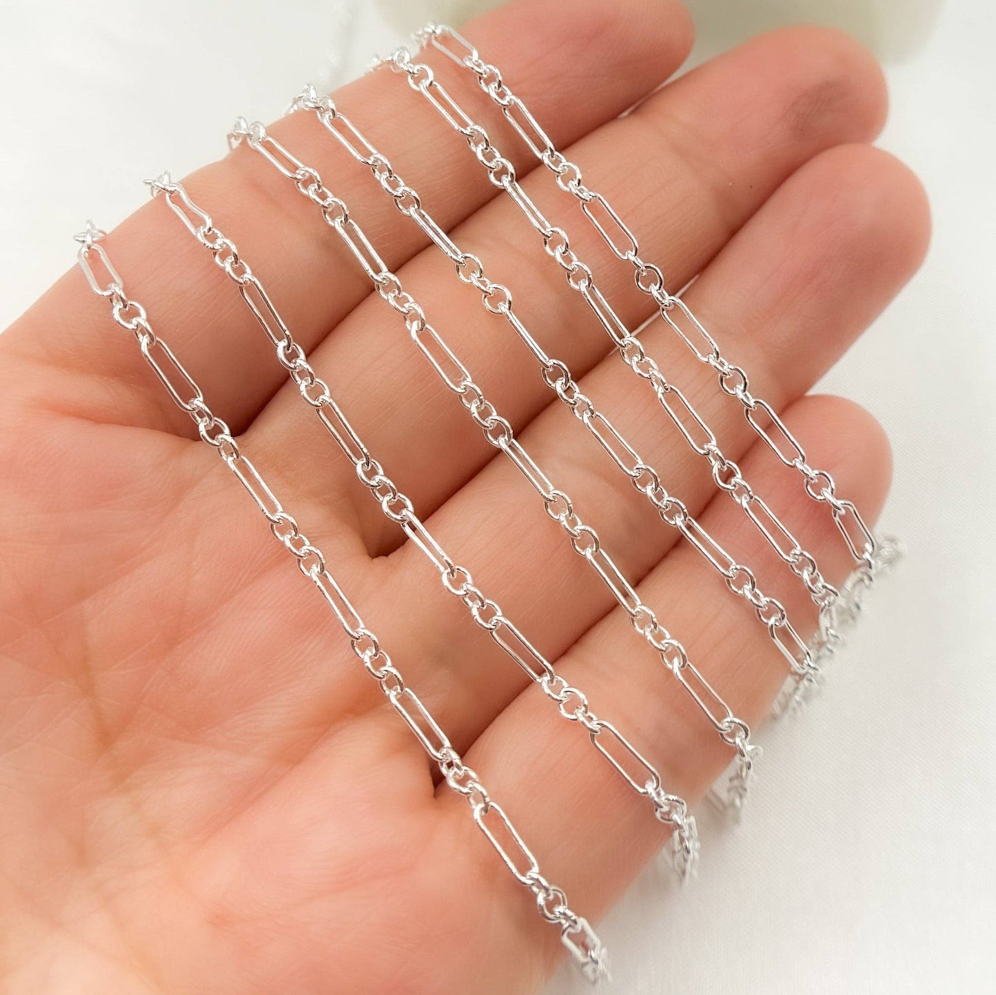 Sterling Silver Long & Short Link Chain - 193SS