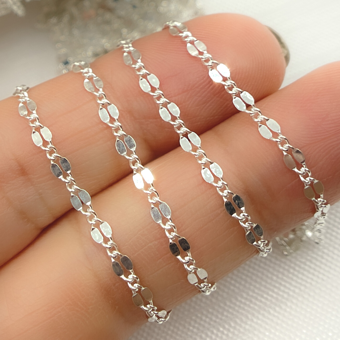 925 Sterling Silver Flat Marina Link Chain - V185SS