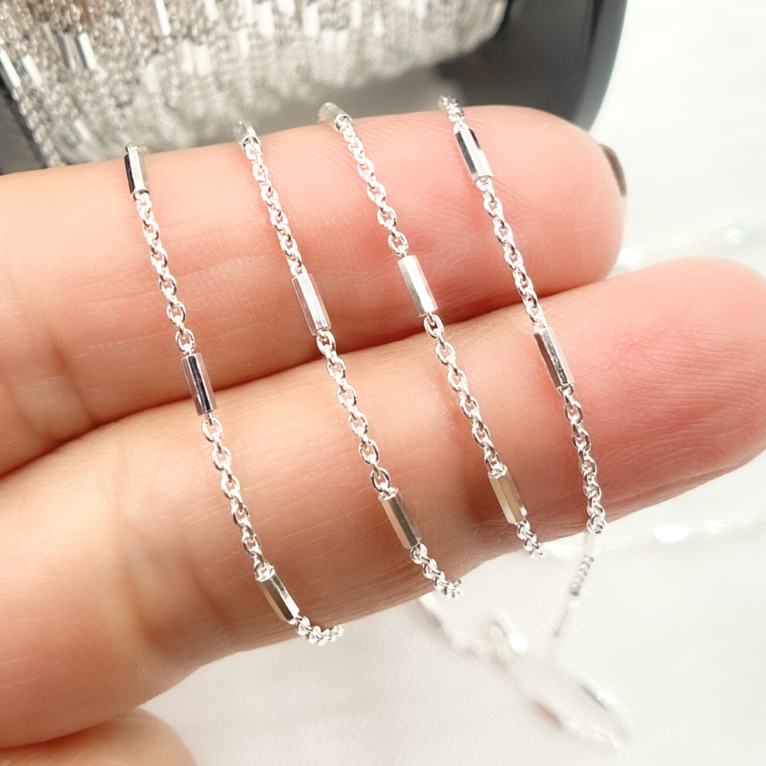 925 Sterling Silver Tube Chain - Z9SS