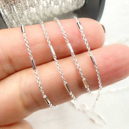 925 Sterling Silver Tube Chain - Z9SS