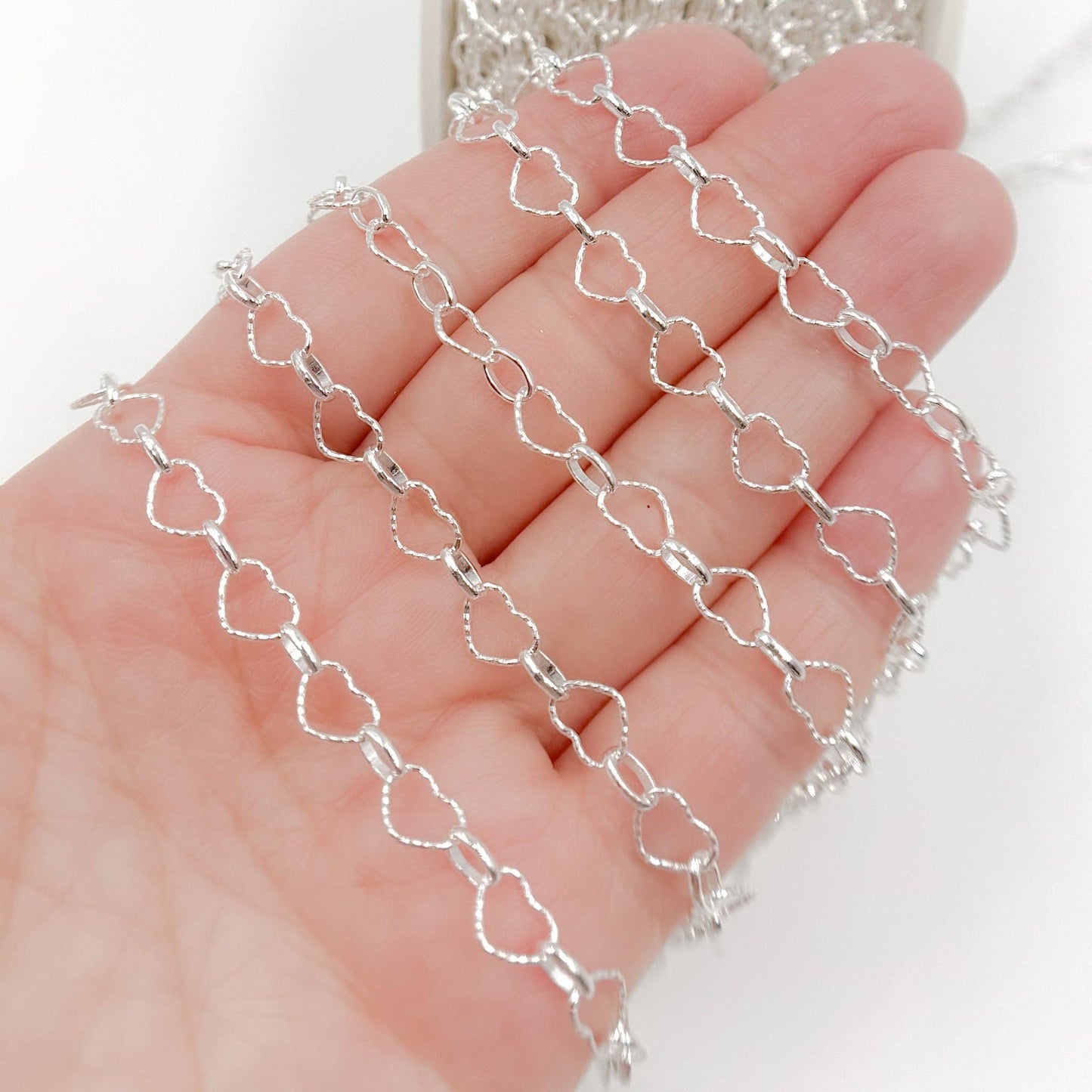 Sterling Silver Heart & Oval Link Chain - V252SS