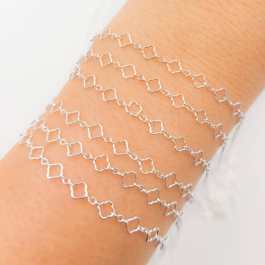 Sterling Silver Clover Link Chain - V278SS