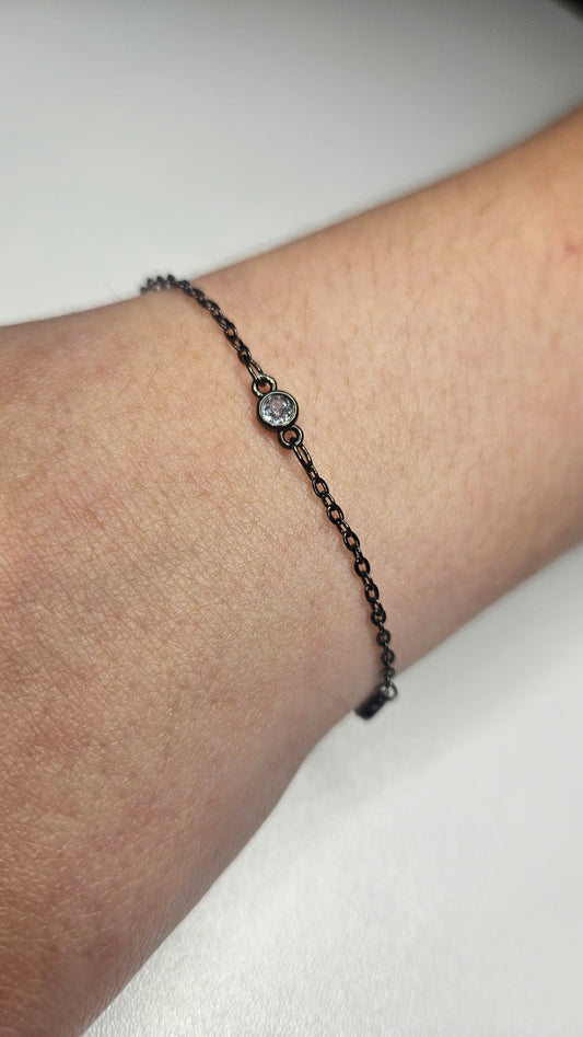Diamond Round Cz Bezel Chain - CH002