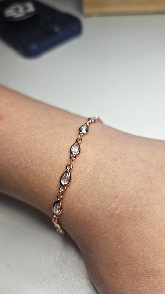Gold Filled Cz Tear Drop Chain - CH001