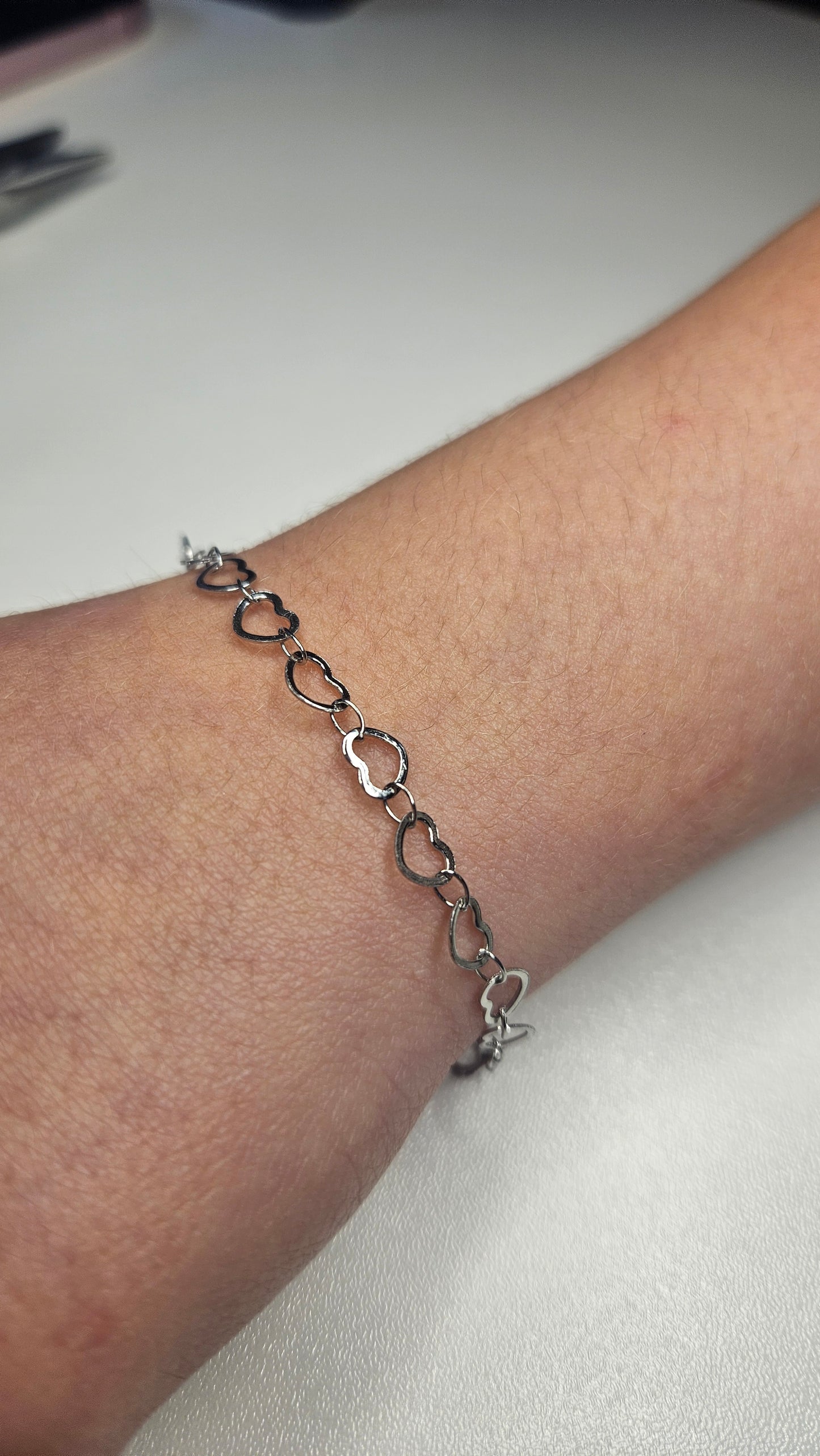 Sterling Silver Heart & Oval Link Chain - V252SS