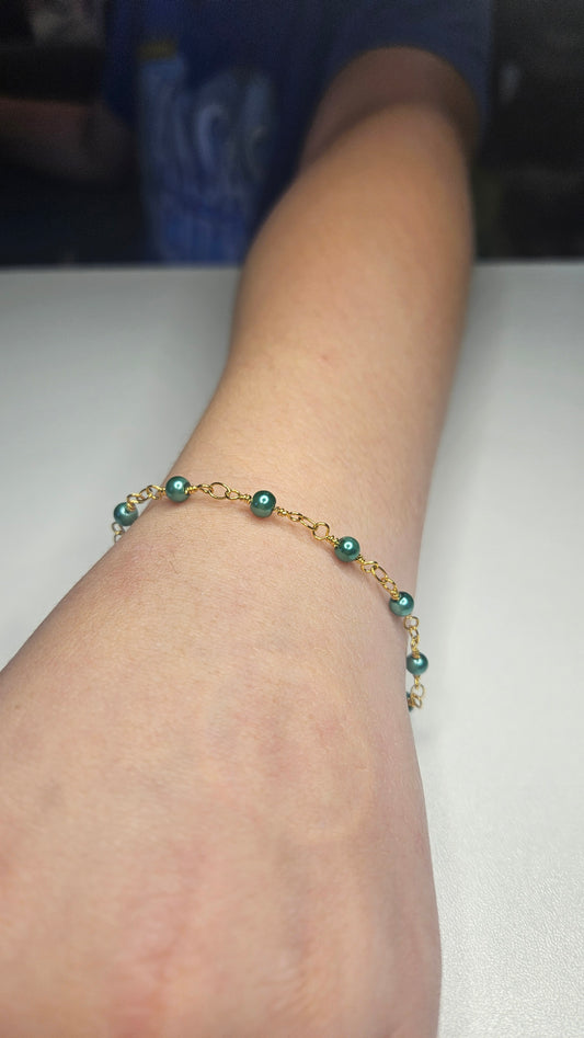 Shell Pearl Beaded Chain - Blue - CH202