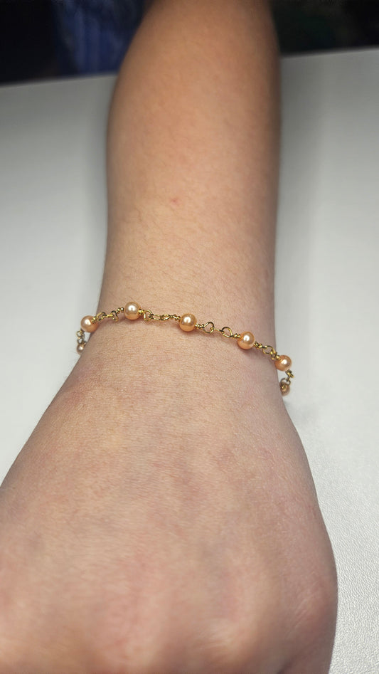 Shell Pearl Beaded Chain - Pink - CH203