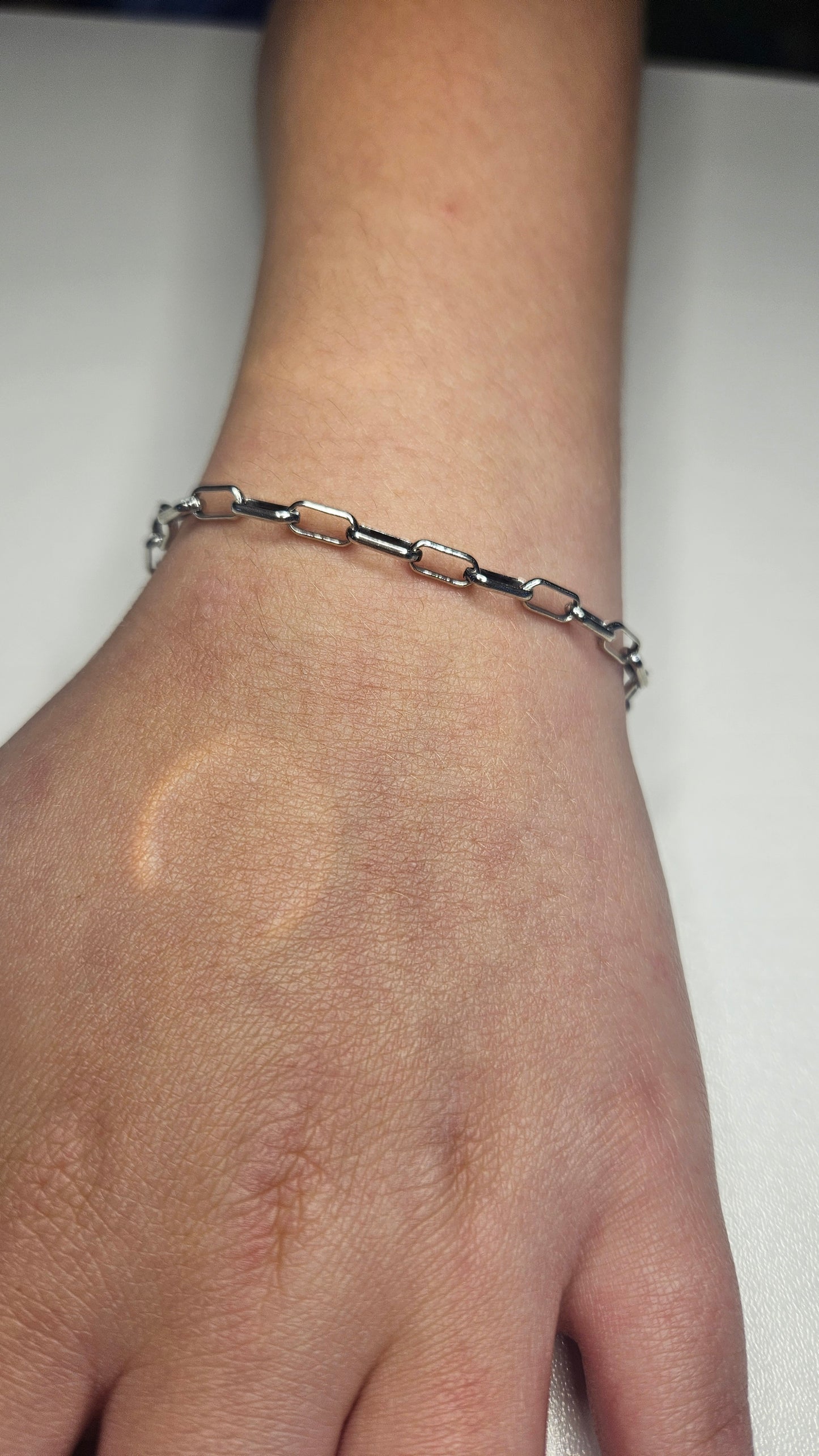 Heavy Rectangle Link Chain - Sterling Silver - 142SS