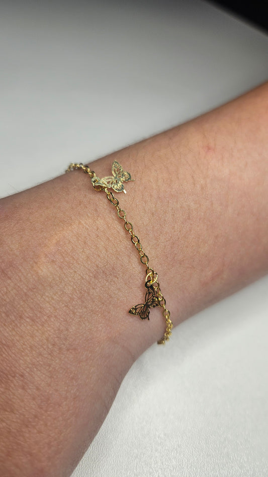 Gold Filled Butterfly Charm Link & Chain - CH271