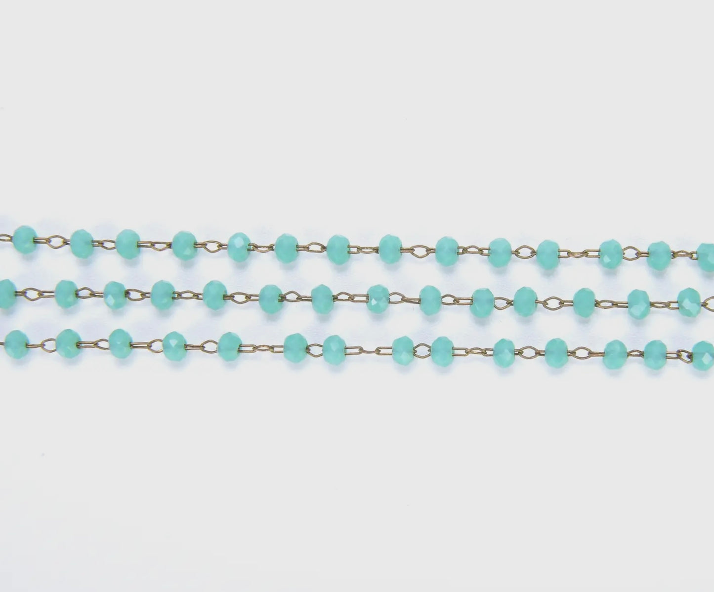 Turquoise Crystal Beaded Chain - Rosary Chain - CH027