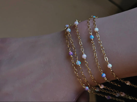 Opal Beaded Chain - Rose Gold Filled - Purple - 151RGF